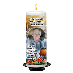 Personalised Remembrance Candle - Butterfly & Sunflowers